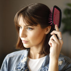 FHI Heat UNbrush lightweight handle held in hand for comfortable styling