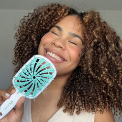 FHI Heat UNbrush Plus used on wet and dry hair showcasing versatility