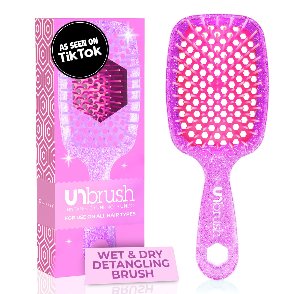FHI Heat UNbrush wet-dry detangler in action showing versatile detangling benefits