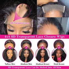 FIRIEYA deep wave glueless cap with adjustable straps enables secure, comfortable wear.