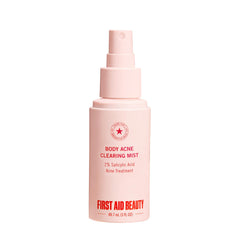 First Aid Beauty Body Acne Spray with 360-degree nozzle for even coverage.