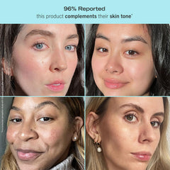 First Aid Beauty Bronze Glow Drops blended into foundation for seamless finish