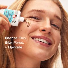 First Aid Beauty Bronze Glow Drops swirl on skin for bronzed radiance