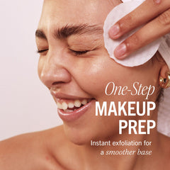 First Aid Beauty facial radiance pad closeup demonstrates textured pad for gentle exfoliation.