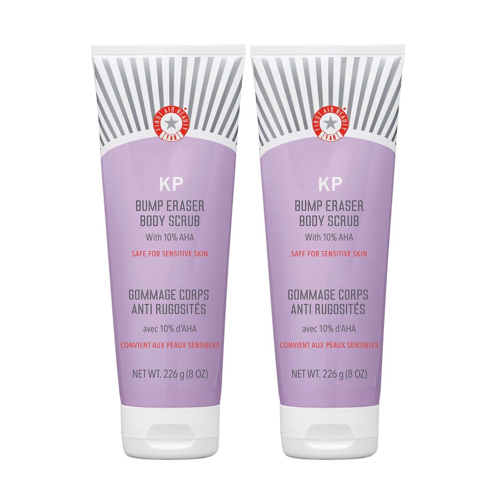 First Aid Beauty KP Bump Eraser bottle shows 10% AHA for smoother skin