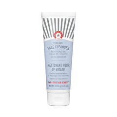 First Aid Beauty Pure Skin Face Cleanser bottle ideal for gentle makeup removal.