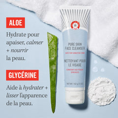 First Aid Beauty Pure Skin Face Cleanser foam lather demonstrates gentle cleansing action.