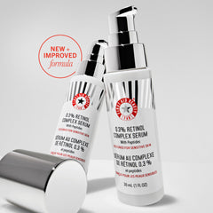 First Aid Beauty retinol complex serum texture swirl shows creamy formula for gentle nightly use