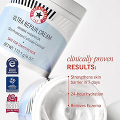 First Aid Beauty Ultra Repair Cream being applied to the face for daily hydration.
