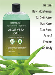First Botany Aloe Tea Tree Gel applied to hair care for scalp hydration