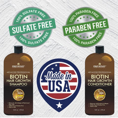 First Botany Biotin Hair Growth Shampoo label closeup highlights sulfate-free formula