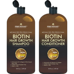 First Botany Biotin Hair Growth Shampoo pour shows cleansing for stronger roots