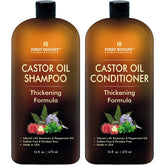 First Botany Castor Oil Shampoo bottle closeup with refreshing mint scent for scalp cooling.