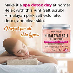 First Botany Himalayan Salt Scrub texture closeup shows crystalline grains for gentle exfoliation.