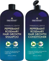 First Botany peppermint rosemary shampoo bottle 16oz promotes daily scalp hydration