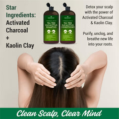 First Botany activated charcoal image highlights deep cleansing for scalp and strands