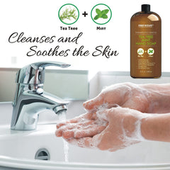 First Botany Tea Tree Mint Hand Soap foam demonstrating rich, gentle lather