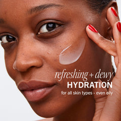 First Aid Beauty Hydrating Dewy Gel Cream texture swatch showing non-greasy feel for oily skin.