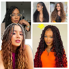 Firstcyh Hair Goddess Box Braids 14inch prelooped pack close-up shows natural-looking texture.