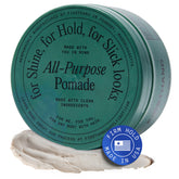 Firsthand Supply pomade jar close-up showing natural hold and low shine.