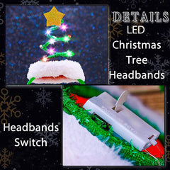 Firuilo Christmas headbands bells closeup with colorful chimes