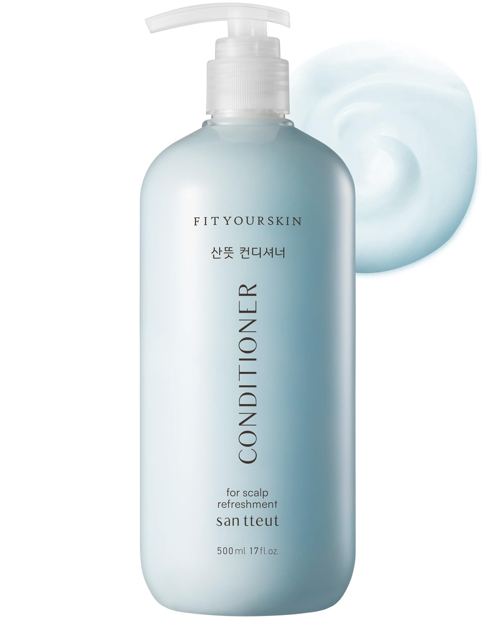 FIT YOUR SKIN SAN TTEUT bottle front view promoting refreshing scalp care for oily scalp relief