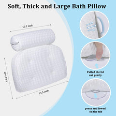 Fitheaven bath pillow edge flexibility adapts to any tub shape for customizable comfort.