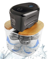 FitSan bamboo-shaver-rinse-stand compatible with Skull Shaver for quick, mess-free rinsing.