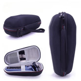 Fivoras razor hard case front view shows compact travel protection for a Philips Norelco shaver