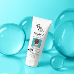 Close-up of Fixderma Nigrifix texture highlighting exfoliation-ready cream