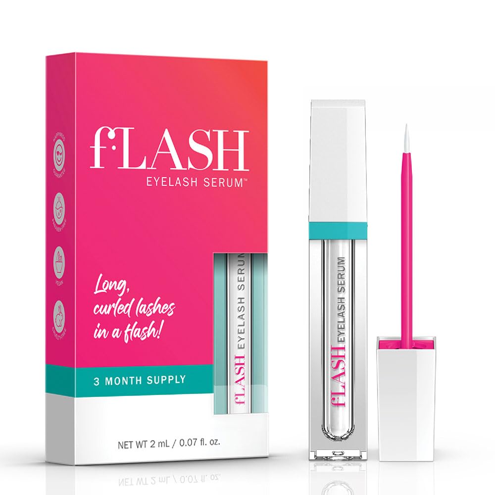 FLASHSERUM lash serum bottle promotes gentle lash nourishment for sensitive eyes