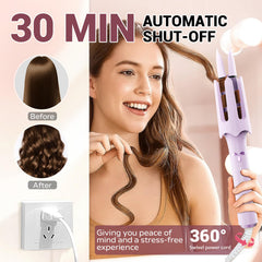 FlexiGlide anti-tangle design with magnetic motor helps protect hair during styling.