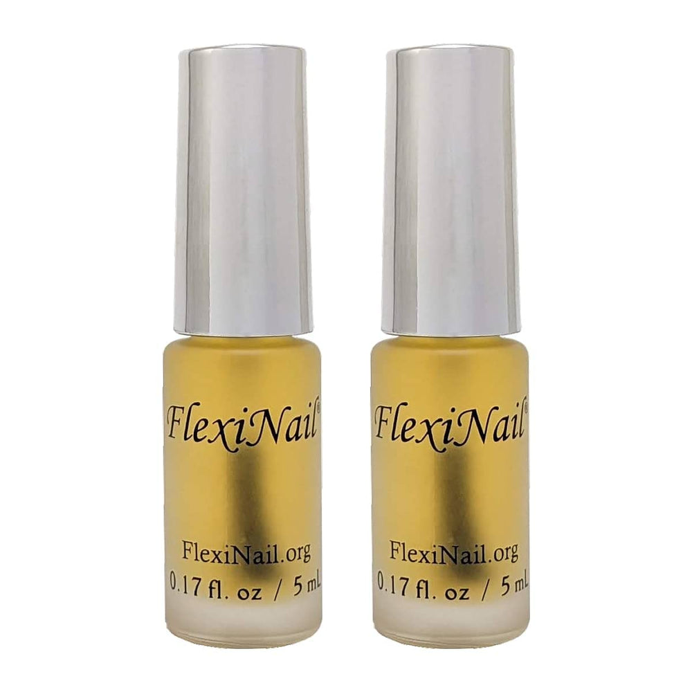 FlexiNail penetrating bottle-application shows easy daily conditioning for stronger nails.