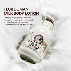 Flor de Man COSMOCOS Somang Milk Application shot suggests quick, hydrated skin after use