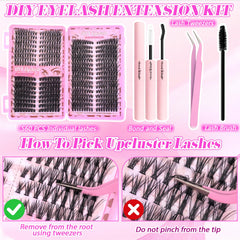 Floranest Lash Clusters Kit assembled display for customizable natural to dramatic looks.