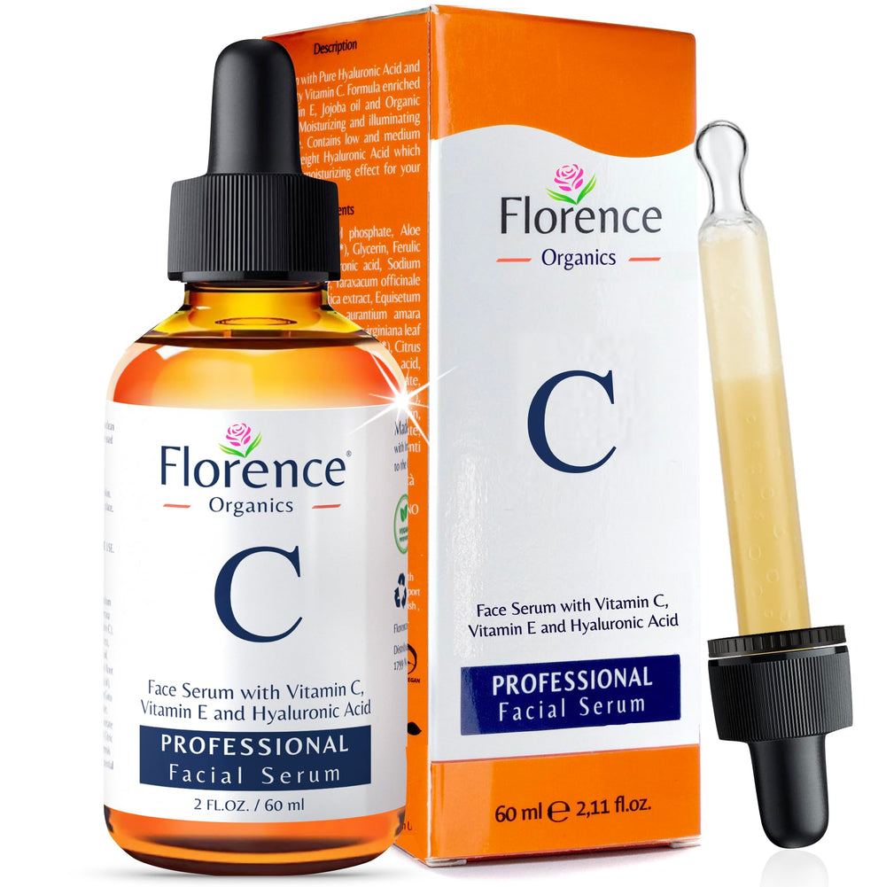 Florence vitamin c serum bottle pump promotes brightening hydration