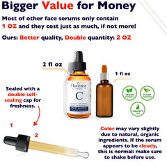 Florence vitamin c serum texture-dispense shows fast-absorbing clarity