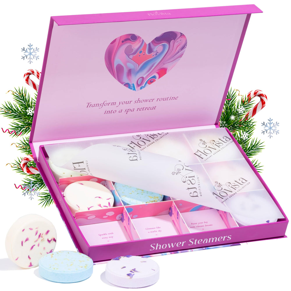 Flovista aromatherapy shower steamer lavender tablets for a calming morning ritual