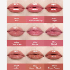 Flower Knows lip lacquer applicator closeup demonstrating smooth, even tint application.