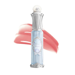 Flower Knows Shells Jewel Lip Glaze bottle in Shell Heart delivers hydrated strawberry-pink color