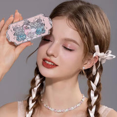 Flower Knows Swan Shimmer Shades closeup highlights radiant glow for makeup accents.