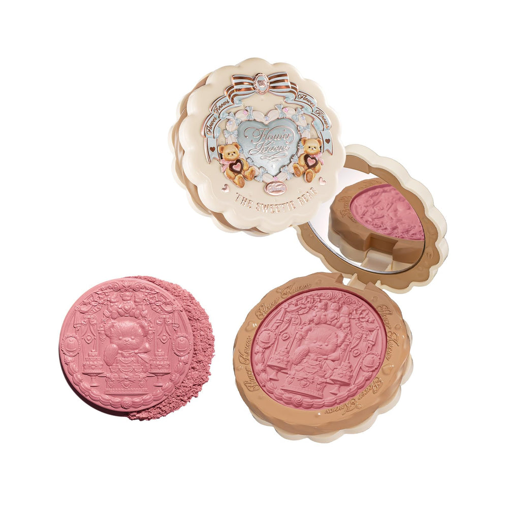 Flower Knows Sweetie Bear compact Biscuit-design for travel touch-ups