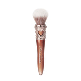 Flower Knows Sweetie Bear rounded blush brush close-up on chocolate bristles for soft pickup.