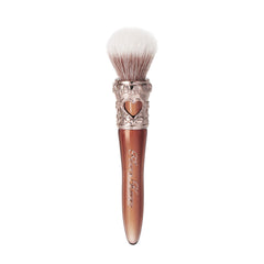 Flower Knows Sweetie Bear rounded blush brush close-up on chocolate bristles for soft pickup.