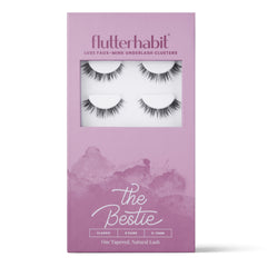 FlutterHabit Bestie lash clusters pack—six sets for effortless at-home wear.