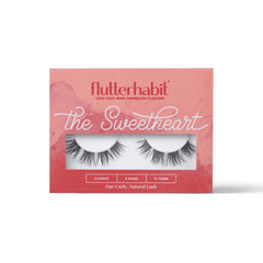 FlutterHabit The Sweetheart Lashes pack 2 sets closeup shows pre-clustered design for easy application