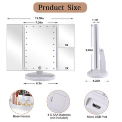 Flymiro vanity mirror with 2x magnification for detailed eye work.