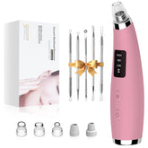 FLYMOO facial pore vacuum front view in matte pink with gentle suction for clear skin.