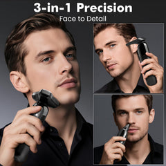 Flynth cordless razor side view with ergonomic grip for daily use