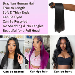 FMIDKOU 12A Brazilian hair 24-inch straight bundles for dramatic length and styling flexibility.